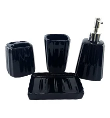 Набор для ванной керамический черный (29×20.5×10 см) купить в интернет магазине подарков ПраздникШоп