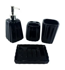 Набор для ванной керамический черный (29×20.5×10 см) купить в интернет магазине подарков ПраздникШоп