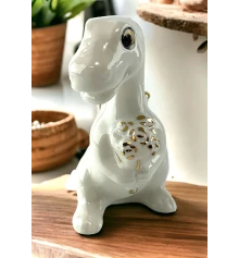 Дракон с букетом белый (8.8×4.5×8.3 см) купить в интернет магазине подарков ПраздникШоп