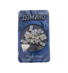 Домино в синем металлическом боксе (19×11.5×3.5 см) купить в интернет магазине подарков ПраздникШоп