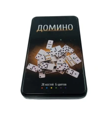 Домино в черном металлическом боксе (19×11.5×3.5 см) купить в интернет магазине подарков ПраздникШоп