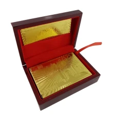 Карты игральные пластиковые позолоченые в шкатулке «Евро» (11.5×8.5×4.5 см) купить в интернет магазине подарков ПраздникШоп