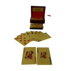 Карты игральные пластиковые позолоченые в шкатулке «Евро» (11.5×8.5×4.5 см) купить в интернет магазине подарков ПраздникШоп