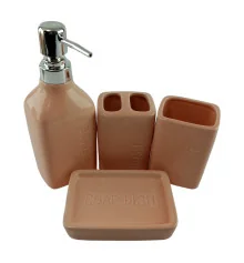 Набор для ванной керамический «Розовый» купить в интернет магазине подарков ПраздникШоп