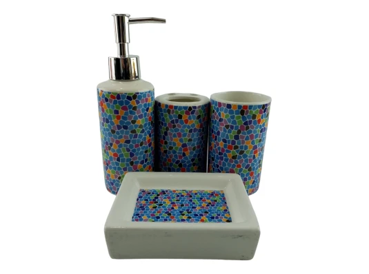 Набор для ванной керамический «Мозаика синяя» купить в интернет магазине подарков ПраздникШоп