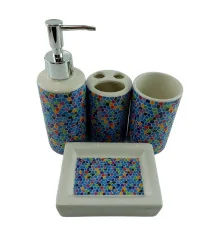 Набор для ванной керамический «Мозаика синяя» купить в интернет магазине подарков ПраздникШоп