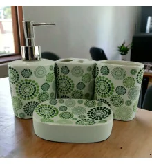 Набор для ванной керамический «Зеленые круги» купить в интернет магазине подарков ПраздникШоп