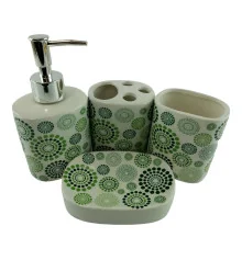 Набор для ванной керамический «Зеленые круги» купить в интернет магазине подарков ПраздникШоп
