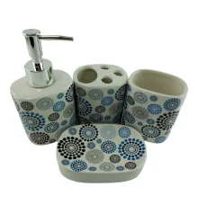Набор для ванной керамический «Синие круги» купить в интернет магазине подарков ПраздникШоп