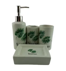 Набор для ванной керамический «Пальмовые листья» купить в интернет магазине подарков ПраздникШоп