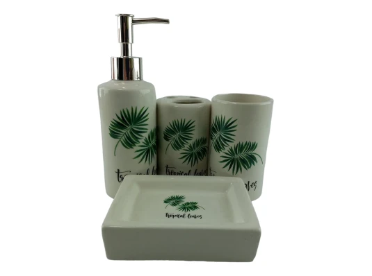 Набор для ванной керамический «Пальмовые листья» купить в интернет магазине подарков ПраздникШоп