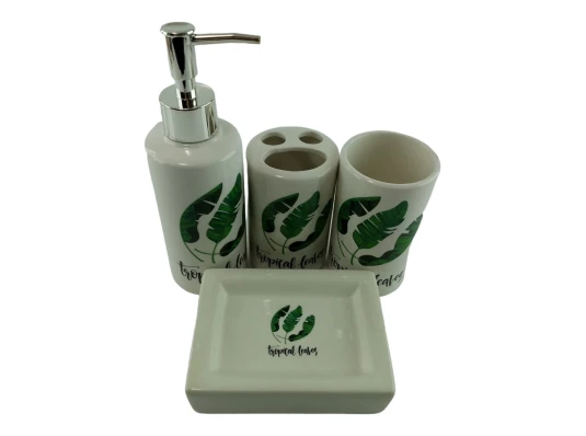 Набор для ванной керамический «Банановые листья» купить в интернет магазине подарков ПраздникШоп