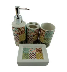 Набор для ванной керамический «Геометрические узоры» купить в интернет магазине подарков ПраздникШоп
