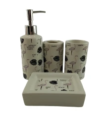 Набор для ванной керамический «Фламинго» купить в интернет магазине подарков ПраздникШоп