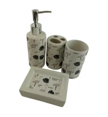 Набор для ванной керамический «Фламинго» купить в интернет магазине подарков ПраздникШоп