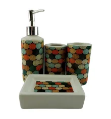 Набор для ванной керамический «Разноцветные Узоры» купить в интернет магазине подарков ПраздникШоп