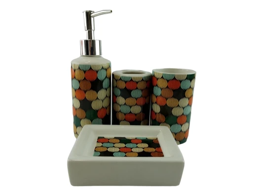Набор для ванной керамический «Разноцветные Узоры» купить в интернет магазине подарков ПраздникШоп