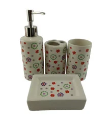 Набор для ванной керамический «Цветочная поляна» купить в интернет магазине подарков ПраздникШоп