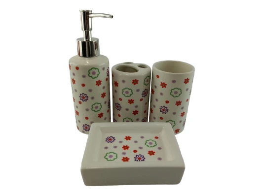 Набор для ванной керамический «Цветочная поляна» купить в интернет магазине подарков ПраздникШоп