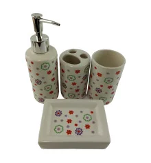 Набор для ванной керамический «Цветочная поляна» купить в интернет магазине подарков ПраздникШоп