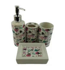 Набор для ванной керамический «Фламинго» купить в интернет магазине подарков ПраздникШоп