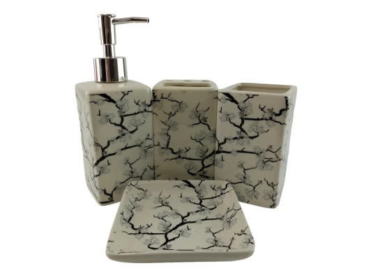 Набор для ванной керамический «Белая Сакура» купить в интернет магазине подарков ПраздникШоп