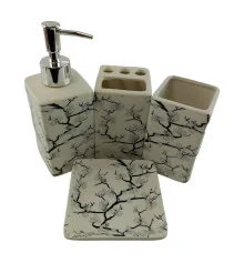 Набор для ванной керамический «Белая Сакура» купить в интернет магазине подарков ПраздникШоп