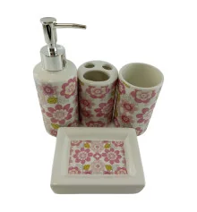 Набор для ванной керамический «Цветы» купить в интернет магазине подарков ПраздникШоп