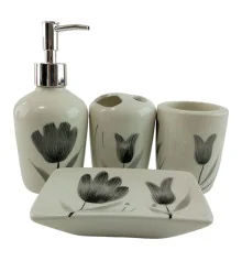 Набор для ванной керамический «Тюльпаны» купить в интернет магазине подарков ПраздникШоп