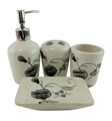 Набор для ванной керамический «Маки» купить в интернет магазине подарков ПраздникШоп