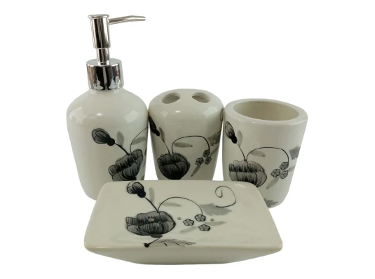 Набор для ванной керамический «Маки» купить в интернет магазине подарков ПраздникШоп