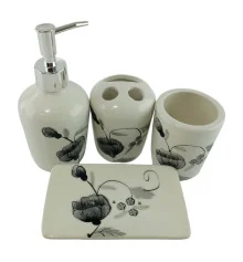 Набор для ванной керамический «Маки» купить в интернет магазине подарков ПраздникШоп