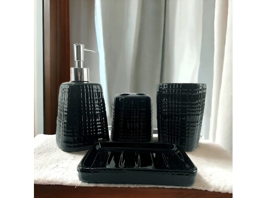 Набор для ванной комнаты черный купить в интернет магазине подарков ПраздникШоп