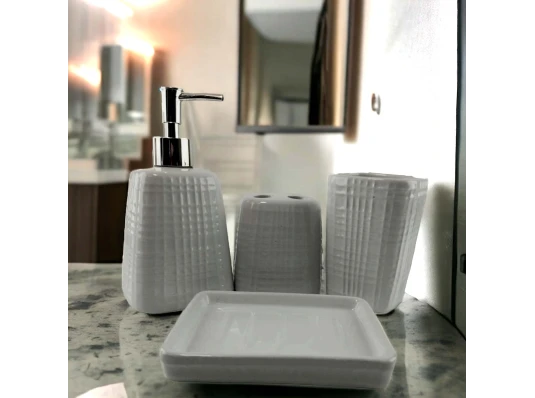 Набор для ванной комнаты белый купить в интернет магазине подарков ПраздникШоп