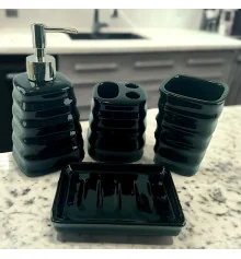 Набор для ванной керамический черный (29×20.5×10 см) купить в интернет магазине подарков ПраздникШоп