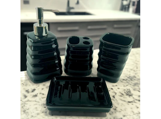 Набор для ванной керамический черный (29×20.5×10 см) купить в интернет магазине подарков ПраздникШоп