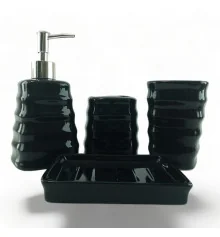 Набор для ванной керамический черный (29×20.5×10 см) купить в интернет магазине подарков ПраздникШоп