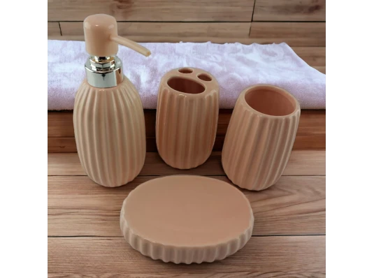 Набор для ванной комнаты «Светло-персиковый» купить в интернет магазине подарков ПраздникШоп