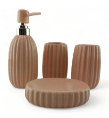 Набор для ванной комнаты «Светло-персиковый» купить в интернет магазине подарков ПраздникШоп