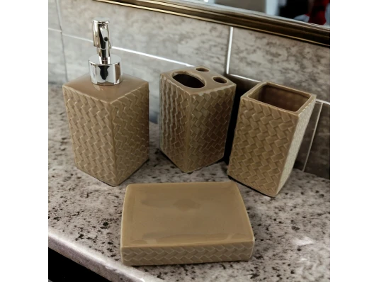 Набор для ванной комнаты «Бежевый» купить в интернет магазине подарков ПраздникШоп