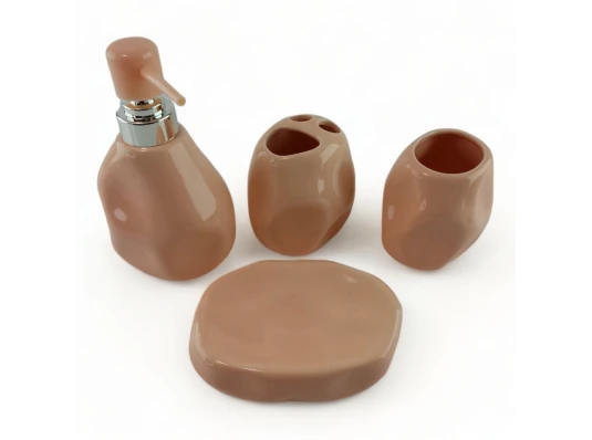 Набор для ванной комнаты «Светло- персиковый» купить в интернет магазине подарков ПраздникШоп