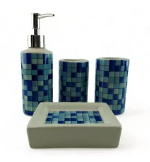 Набор для ванной комнаты «Мозаика» синий купить в интернет магазине подарков ПраздникШоп