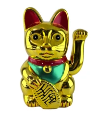 Кошка Манэки-нэко машущая лапой «Золотая Лапка» пластик (25.5×18×14 см) купить в интернет магазине подарков ПраздникШоп