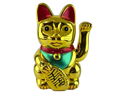 Кошка Манэки-нэко машущая лапой «Золотая Лапка» пластик (25.5×18×14 см) купить в интернет магазине подарков ПраздникШоп