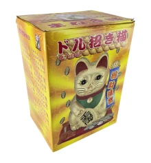 Кошка Манэки-нэко машущая лапой «Золотая Лапка» пластик (25.5×18×14 см) купить в интернет магазине подарков ПраздникШоп