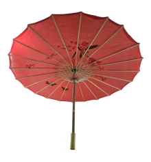 Зонтик из бамбука и шелка красный (55×82 см) купить в интернет магазине подарков ПраздникШоп