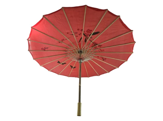 Зонтик из бамбука и шелка красный (55×82 см) купить в интернет магазине подарков ПраздникШоп