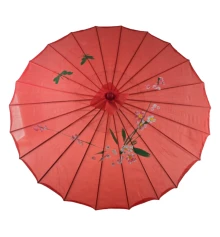 Зонтик из бамбука и шелка красный (55×82 см) купить в интернет магазине подарков ПраздникШоп