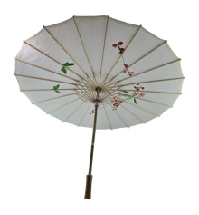 Зонтик из бамбука и шелка белый (55×82 см) купить в интернет магазине подарков ПраздникШоп