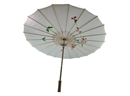 Зонтик из бамбука и шелка белый (55×82 см) купить в интернет магазине подарков ПраздникШоп